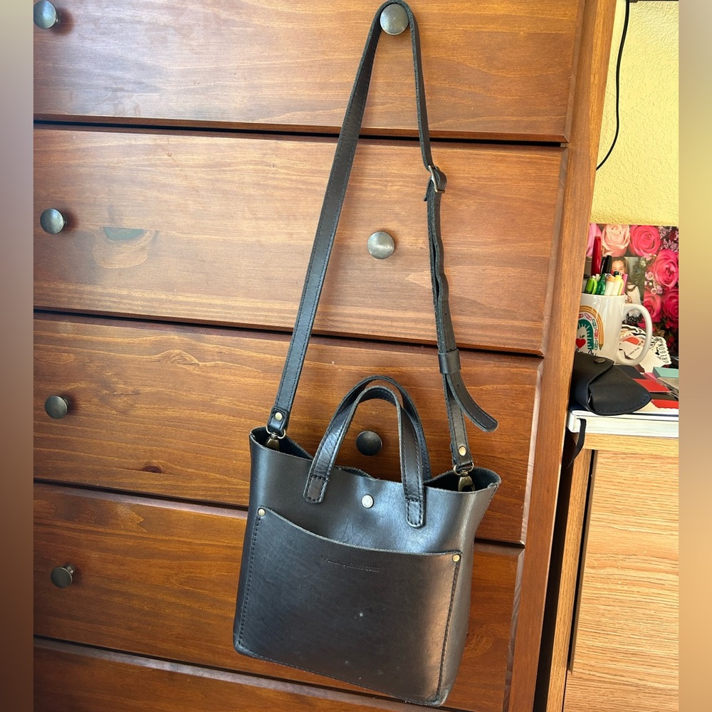 Portland Leather Goods Black mini tote bag